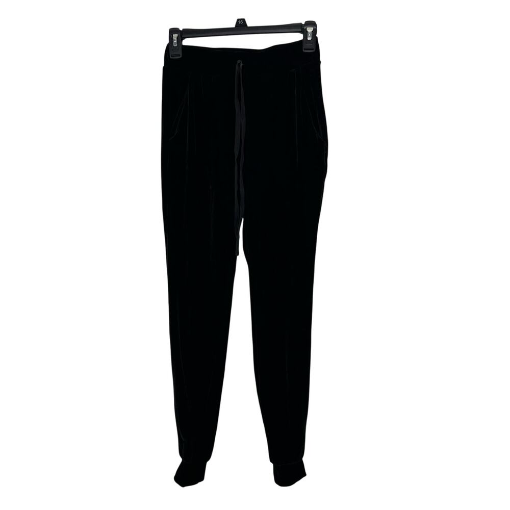 Shein Black Velvet Velour Joggers XS Pull On Pants Elastic Waist Whimsigoth